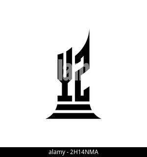 YZ Monogram logo letter with building shape style design isolated on white background, real estate property, architech logo letter building. Stock Vector