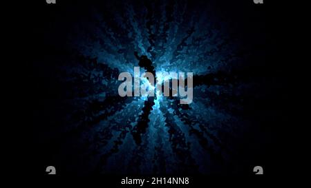 Abstract blue drawn lines stripes, moving from the center on a black background. Beautiful abstract animation Stock Photo