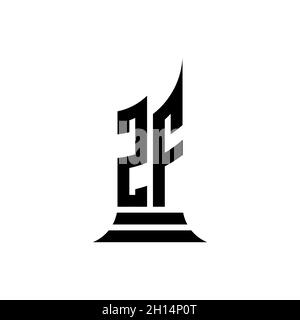 ZF Monogram logo letter with building shape style design isolated on white background, real estate property, architech logo letter building. Stock Vector
