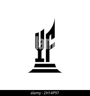 YF Monogram logo letter with building shape style design isolated on white background, real estate property, architech logo letter building. Stock Vector