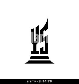 YS Monogram logo letter with building shape style design isolated on white background, real estate property, architech logo letter building. Stock Vector