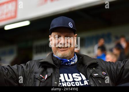 LONDON, UK. OCT 16TH Millwall fan after the Sky Bet Championship match between Millwall and Luton Town at The Den, London on Saturday 16th October 2021. (Credit: Ivan Yordanov | MI News) Credit: MI News & Sport /Alamy Live News