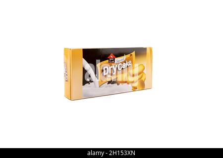 Bisk club dry cake Biscuit pack on isolated background Stock Photo