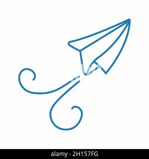 Paper plane, simple airplane drawing Stock Vector