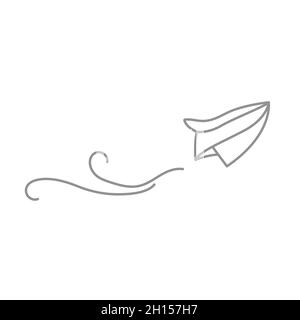 Paper plane, simple airplane drawing Stock Vector