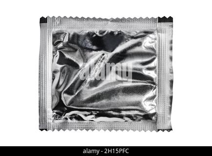 Isolated photo of foil stick package on white background. Stock Photo
