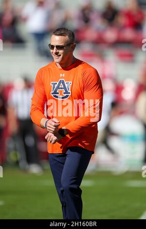 Auburn head coach Bryan Harsin reacts after a score during the second ...