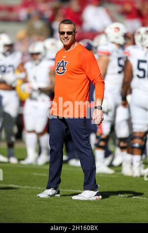 Auburn head coach Bryan Harsin reacts after a score during the second ...