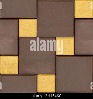 brown and yellow tiles in seamless Pythagorean layout Stock Photo