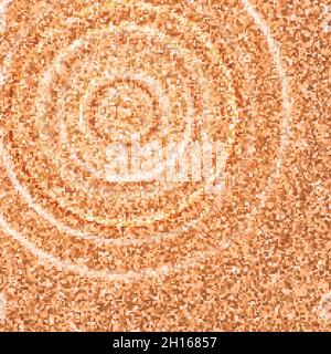 Water circles on golden background. Golden glittering background for product display. Vector illustration. Stock Vector