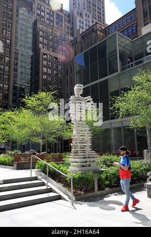 The Guardians: Hero in 3 Bryant Park.Midtown Manhattan.New York City.USA Stock Photo