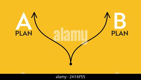 Different plan concept. Path A or B. Vector design elements for moder infographic. Stock Vector