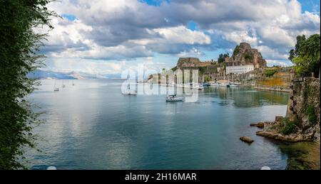 Corfu, Greece ; October 15, 2021 - A view of the old town of Corfu, Greece. Stock Photo
