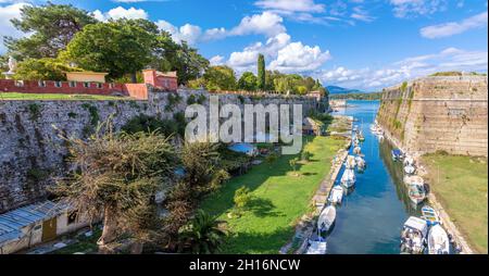 Corfu, Greece ; October 15, 2021 - A view of the old town of Corfu, Greece. Stock Photo