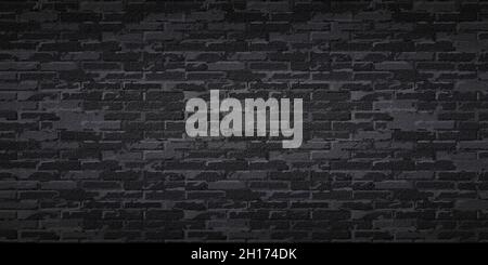 realistic horizontal black brick vector background editable image Stock Vector