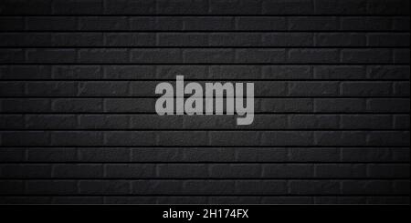 realistic horizontal black brick vector background editable image Stock Vector