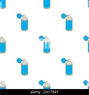 Blue spray bottle with gas cloud pattern seamless background texture repeat wallpaper geometric vector Stock Vector