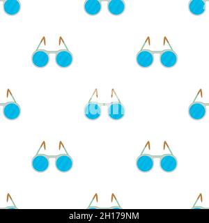 Glasses with round lenses pattern seamless background texture repeat wallpaper geometric vector Stock Vector