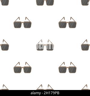 Glasses with black lenses pattern seamless background texture repeat wallpaper geometric vector Stock Vector