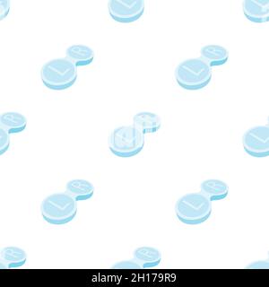 Closed contact lens case pattern seamless background texture repeat wallpaper geometric vector Stock Vector