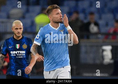 Ciro Immobile of SS Lazio celebrates after scoring first goal during ...