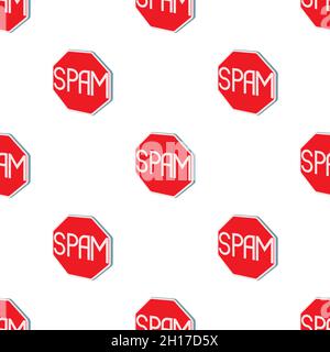 Stop spam sign pattern seamless background texture repeat wallpaper geometric vector Stock Vector