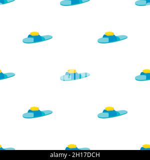 Blue slipper with yellow flower pattern seamless background texture repeat wallpaper geometric vector Stock Vector
