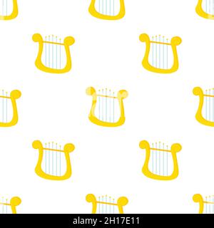 Lyre pattern seamless background texture repeat wallpaper geometric vector Stock Vector