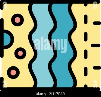 Air purifier filter icon. Outline air purifier filter vector icon color flat isolated Stock Vector