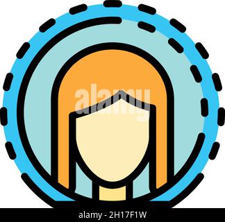 Bipolar woman icon. Outline bipolar woman vector icon color flat isolated Stock Vector