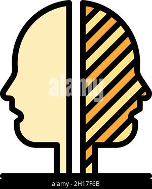 Double personality icon. Outline double personality vector icon color flat isolated Stock Vector
