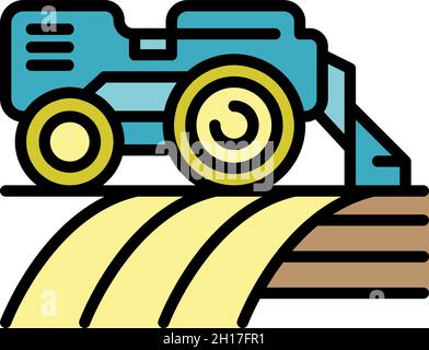 Smart harvester icon. Outline smart harvester vector icon color flat isolated Stock Vector