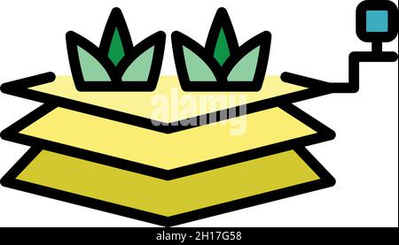 Autonomous farming icon. Outline autonomous farming vector icon color flat isolated Stock Vector