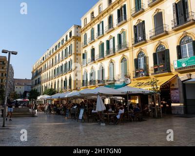 bars at Plaza de La Merced, Malaga, Andalusia, Spain. Stock Photo