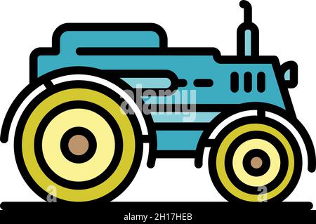 Smart modern tractor icon. Outline smart modern tractor vector icon color flat isolated Stock Vector
