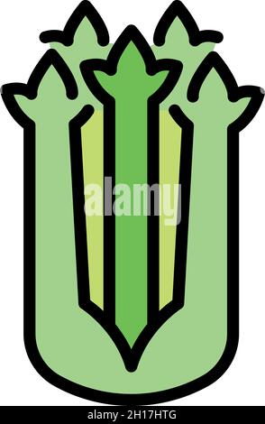 Bio celery icon. Outline bio celery vector icon color flat isolated Stock Vector