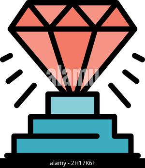 Diamond startup icon. Outline diamond startup vector icon color flat isolated Stock Vector