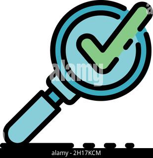 Startup magnifier icon. Outline startup magnifier vector icon color flat isolated Stock Vector