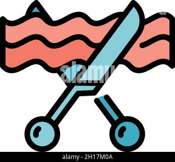 Open company startup icon. Outline open company startup vector icon color flat isolated Stock Vector