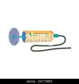 The large powerful angle grinder with an abrasive disc vector machine industry flat vector illustrations isolate on a white background Stock Vector