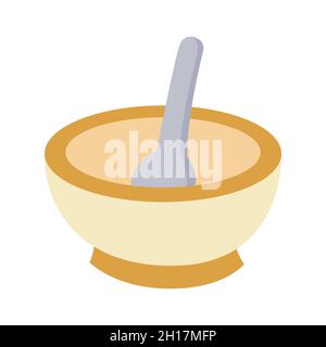 Pharmacist bowl icon. Pharmacist bowl vector icon flat illustration Stock Vector
