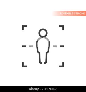 Body scan or scanner line vector icon. Outline, editable stroke. Stock Vector