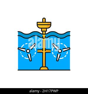 stream energy tidal power color icon vector illustration Stock Vector ...