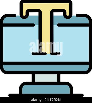 Text editor icon. Outline text editor vector icon color flat isolated Stock Vector