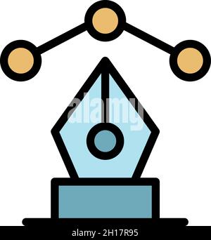 Editor instrument icon. Outline editor instrument vector icon color flat isolated Stock Vector