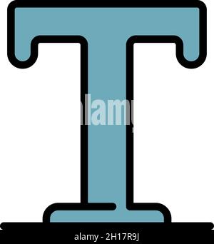Text pc editor icon. Outline text pc editor vector icon color flat isolated Stock Vector