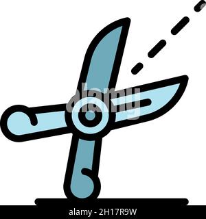 Editor scissors icon. Outline editor scissors vector icon color flat isolated Stock Vector