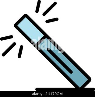 Editor magic wand icon. Outline editor magic wand vector icon color flat isolated Stock Vector