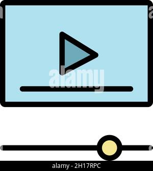 Video maker editor icon. Outline video maker editor vector icon color flat isolated Stock Vector