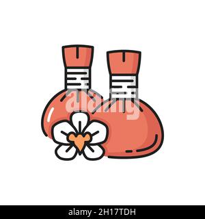 Herbal cosmetics, skin care medical bottles, essential floral oils, white flower isolated. Vector jars with organic natural products, spa massage cont Stock Vector